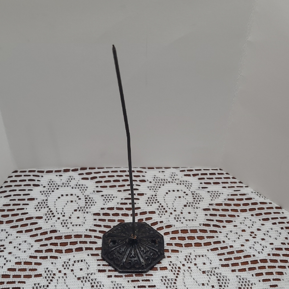 Vintage Cast Iron Black Desk Mounted Bill Holder or Bill Spike